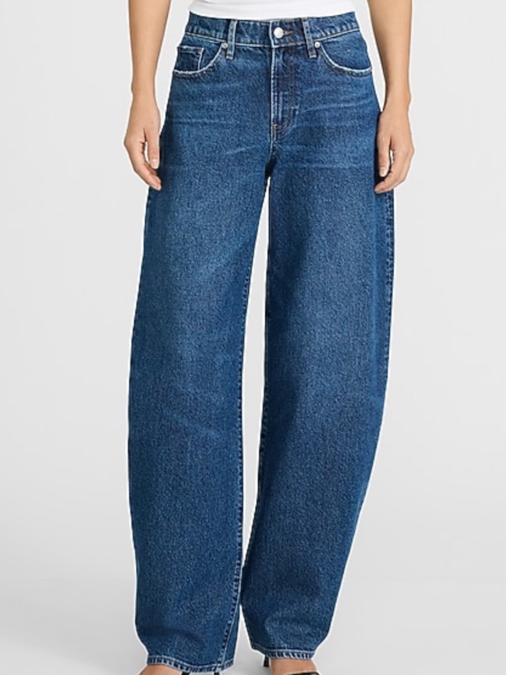 Express Wide Leg Jeans in Classic Blue - Picture 1 of 5